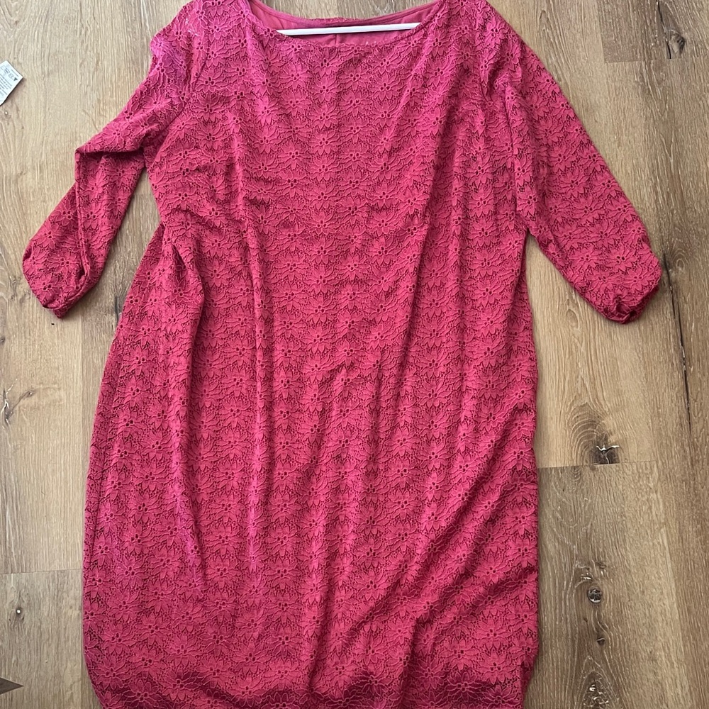 Isabel Maternity by Ingrid & Isabel Red Lace Long Sleeve Dress